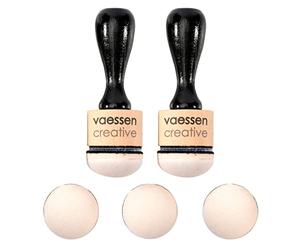 Vaessen Creative Set of 2 Tools. Includes 5 semi-Circular Black and White Wood Ink Foams for Scrapbooking, Crafts, Backgrounds, Mixing Colors, Multicolored, L