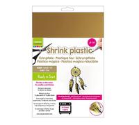 Vaessen Creative Shrink Plastic, Gold, 4 Sheets, 21 x 30 cm, Fun Arts and Crafts Projects for All Ages