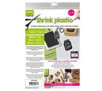 Vaessen Creative Shrink Plastic, White, 4 Sheets, 21 x 30 cm, Fun Arts and Crafts Projects for All Ages