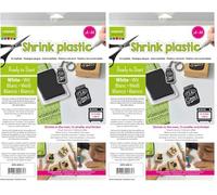 Vaessen Creative Shrink Plastic, White, 4 Sheets, 21 x 30 cm, Fun Arts and Crafts Projects For All Ages (Pack of 2)