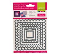 Vaessen Creative Shape cutting dies squares scallop, Steel, Black, 12x12x0.1 cm