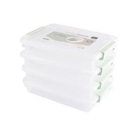 Vaessen Creative Stackable Plastic Storage Boxes with Lid - 10.2 x 14.4 x 2.8" - 4 Clear Organisers for Documents, A4 Paper, Craft Supplies, Jewellery & Nail Polish