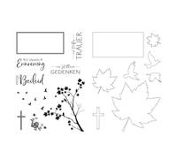 Vaessen Creative Stanz Stempelset, Trauer, Erstellen Sie Schöne Entwürfe für Scrapbooking, Kartenherstellung und andere Papierprojekte, Silber, 23 x 27 cm, Silver