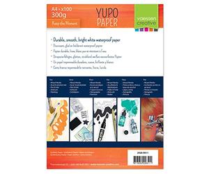 Vaessen Creative Synthetic Paper A4-100 White Sheets - 300 GSM | Waterproof paper for alcohol ink, Stamping, Painting, Drawing, Embossing, Cutting