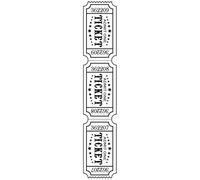 Vaessen Creative Tickets 12 x 2.6 inches Folder for Card Making, Scrapbooking, Journaling-Reusable-Precise Results-for Embossing and Die-Cutting Machines, 17 x 8.4 x 0.5 cm