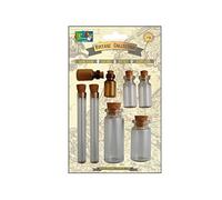 Vaessen Creative Vintage corked vials x8, Metal, 5x2x2 cm