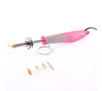 Vaessen Creative Wood Burning Pen Deluxe with 5 Tips, for All Kinds of Crafts, Creative Projects and Unique Creations, Leather Metal, Pink-Grey, One Size