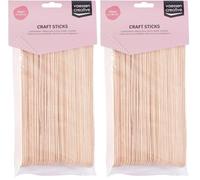 Vaessen Creative Wooden Popsicle Sticks, 50 Pieces, 2,5 x 20 cm, Create 3D Artwork, Arts and Crafts for Kids, Home Décor and More, Natural Birch (Pack of 2)