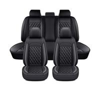 VAEVEN Full Set PU Leather Car Seat Covers for Skoda Kamiq/Karoq/Kodiaq/Kodiaq GT/Scala, Waterproof Breathable Car Seat Protectors, Front & Rear Seat Covers, Automotive Interior,B Black Grey