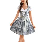 VAFADRESS Costumes 3 Pcs Oktoberfest Dress Women's German Dirndl Dress for Bavarian Oktoberfest Carnival Outfits Gray XL