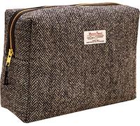 Vagabond Bags Ltd Harris Tweed Herringbone Big Bertha Bag ,Black & White Herringbone Tweed,25 cm