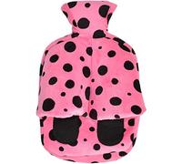 Vagabond Cuddlesoft Hot Water Bottle Footwarmer, Pink Black 2 Litre
