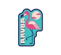 Vagabond Heart Aruba Enamel Pin - Aruba Souvenir - Aruba Pink Flamingo Travel Pin