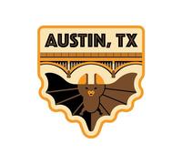 Vagabond Heart Austin Enamel Pin - Austin Texas Souvenir - Austin TX Bats Under The Bridge Travel Pin - Keep Austin Weird