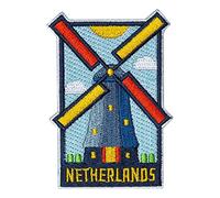 Vagabond Heart Co. Netherlands Iron On Travel Patch Featuring a Dutch Windmill