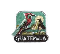 Vagabond Heart Guatemala Iron On Patch - Guatemala Quetzal Souvenir - Guatemala Temple and Ruins Gift