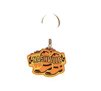 Vagabond Heart Nashville Keychain - Nashville Tennessee Souvenir Keyfob - PVC rubber Nashville TN gift keyring, Yellow