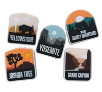 Vagabond Heart National Park Shoe Charms - 5 Pack - Yellowstone - Joshua Tree - Grand Canyon - Great Smoky Mountains - Yosemite