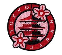 Vagabond Heart Tokyo Japan Patch - Souvenir Iron On Travel Badge - Cherry Blossoms