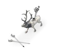 Vagabond House Elk Pewter Cheese Pick Artisan Designed Handcrafted for Refined Cabin Lodge Mountain Entertaining Heirloom Quality Set (Set of 6 picks) 4 inch Tall