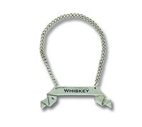 Vagabond House Pewter Classic Whiskey Decanter Tag/Liquor Bottle Label Handcrafted Quality Detail Engraved 3 inch Wide