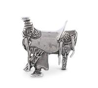 Vagabond House Pewter Cowboy Western Saddle Napkin Ring 2.75" Long x 2.5" Tall