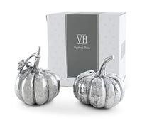 Vagabond House Pewter Harvest Pumpkin Salt and Pepper Metal Shaker Set 2.5" Wide x 2.25" Tall