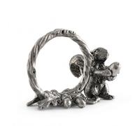 Vagabond House Pewter Squirrel Branch Napkin Ring (Sold as Single Ring) Artisan Crafted Designer Ring 2 inch Tall