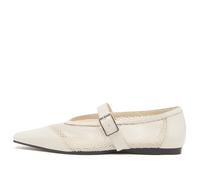 Vagabond Shoemakers Women's Wiolette Buckle Ballet Shoe in Mesh Off White