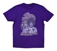 Vagabonds Of The Western World Distressed Cotton T-Shirt Thin Lizzy Purple M