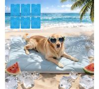 Vagascape Dog Cooling Mat New 5.0 Version Built-in Ice Pack, Long-Lasting Cool 6-8h, 59" x 40" Ultra Thick Soft Vine Pattern Pet Cooling Mat, Washable Foldable Large Cooling Pad for Indoor Outdoor