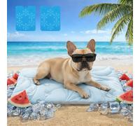 Vagascape New 5.0 Version Dog Cooling Mat(30 * 20), Built-in Ice Pack, Long-Lasting Cool 6-8h, Ultra Thick Soft Vine Pattern, Large Washable Foldable Portable Pet Pad for Indoor Outdoor Travel