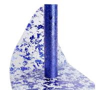 Vagasi Table Runner 29cm x 20m Blue Metallic Glitter Table Runner Roll Thin Foil Long Table Decoration DIY Easy to Trim for Wedding, Birthday, Baby Shower, Bridal Shower