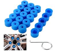 VAGCARS 20PCS Wheel Nut Covers,17mm Plastic Wheel Bolt Nut Caps Covers with Removal Tool,Universal Hexagonal Tire Nut Cover,Compatible with Volkswagen Audi Jetta Golf Polo Passat Arteon Beetle (Blue)