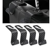 VAGCARS 4PCS Car Seat Headrest Hook,Auto Hooks,Multifunctional Car Purse Hook,Heavy Duty Auto Storage Hooks Back Seat Headrest Hanger,Universal for All Vehicles Handbag Clothes Coats (Carbon Fibre)