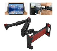 VAGCARS Car Headrest Mount, 360° Adjustable Headrest Tablet Mount, Upgraded Car Backseat Mounts with Extension Arm, Universal Tablet Holder for 4.7-12.9" Devices, Kids Car Accessories (BlackRed)