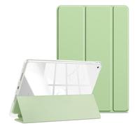 VAGHVEO Case Compatible with iPad 9.7 2018 2017 / iPad Air 1 Air 2 Cover with Pencil Holder, Tri-fold Protective Smart Cases, Flexible Soft Shockproof TPU Translucent Frosted Back Cover, Light Green