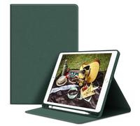 VAGHVEO Case for iPad 9.7 Inch 2017/2018, Air 1/2 With Pen Holder - Flexible Smart Case (Auto Wake/Sleep), Protective Soft TPU Back Cover Shockproof Shell for 5th/6th Gen, Dark Green
