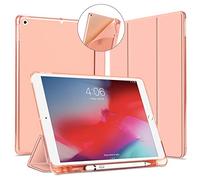 VAGHVEO Case for iPad 9th Generation 10.2 2021/ 8th Gen 2020/7th 10.2” 2019 with Pencil Holder, Flexible Slim Stand Smart Cases [Auto Wake/Sleep], Soft TPU Back Cover Shell for iPad 10.2 Inch, Pink