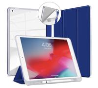 VAGHVEO Case for iPad 9th Generation 10.2 2021/ 8th Gen 2020/7th 10.2” 2019 with Pencil Holder, Flexible Stand Smart Cases [Auto Wake/Sleep], Soft TPU Back Cover Shell for iPad 10.2 Inch, Navy Blue
