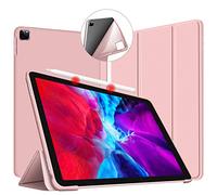 VAGHVEO Case for iPad Pro 11 Inch 2024, Intelligent Ultra Thin Case with Automatic Sleep/Wake Function, iPad Pro 11 Inch 5th Generation Flip Flexible Soft TPU Back Cover Leather Cases, Pink