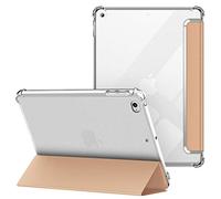 VAGHVEO iPad 2018 2017 9.7 Case/iPad Air 1 2 Case, Flexible Soft Transparent TPU Protective Shockproof Back Cover, Slim Lightweight Tri-fold Stand Smart Cases Shell Resistant Impact Clear Case, Gold