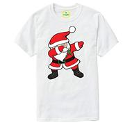 Vagile Dabbing Santa Claus Christmas Kids Boys Girls Dab Xmas Gifts T-Shirt White