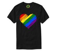 Vagile Gay Pride Love is Love Heart Rainbow Flag Paint Gift LGBTQ T-Shirt