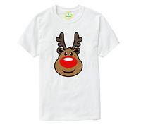 Vagile Kids Boys Girls Rudolph The Reindeer Xmas Christmas Tee T-Shirt Top Tshirt White