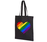 Vagile Pride rainbow heart tote bag LGBTQ Unisex Wristband Lesbian Gay Trans LGBT, Black,One Size