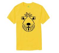 Vagile SPACEHOPPER Retro 70's 80's Space Hopper Heavy Cotton t-Shirt Yellow