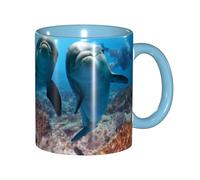 VAGILO Funny Dolphin Looking at You 11oz Colorful Ceramic Mug Gift Box Set - Premium Cup for Coffee Lovers and Office Gifts, Tea Cup, Father's Day Gift, Gift for Him, Office Supplies