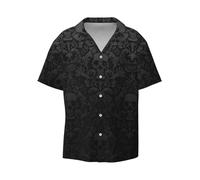 VAGILO Gothic Wallpaper Skull Men's Casual Short-Sleeved Shirt - Comfortable and Stylish, The Summer Fashion Essential Weekend Shirt Trendy Shirt Vacation Shirt Travel Shirt