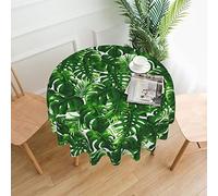 VAGILO Monstera Deliciosa Banana Palm Decorative Round Tablecloth - Heat Resistant And Washable - For All Types Of Round Tables Including Coffee Tables Dining Tables And Outdoor Tables